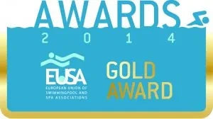 Logo Gold Award des EUSA Awards 2014, European Union of Swimming Pool and Spa Associations