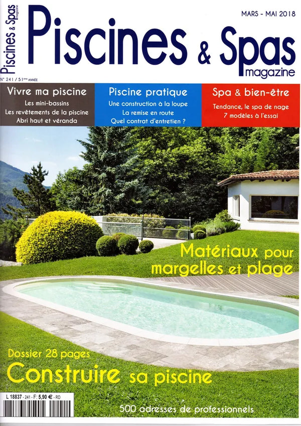 Couverture de Piscines & Spas Magazine n°241, mars-mai 2018