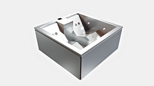 Spa en inox Steel and Style Spakub 2 places, bain à remous compact avec jets pour détente et bien-être.