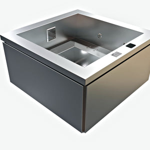 Spa en inox STEEL AND STYLE Spakub 4 places avec jets et bancs intégrés, conçu pour relaxation et bien-être.