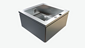Spa en inox STEEL AND STYLE Spakub 4 places avec jets et bancs intégrés, conçu pour relaxation et bien-être.